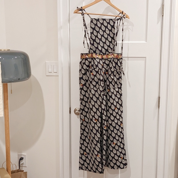 Anthropologie Embroidered Wide-Leg Jumpsuit